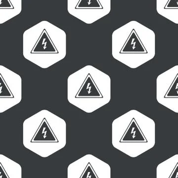 Black hexagon high voltage pattern Illustrazione stock