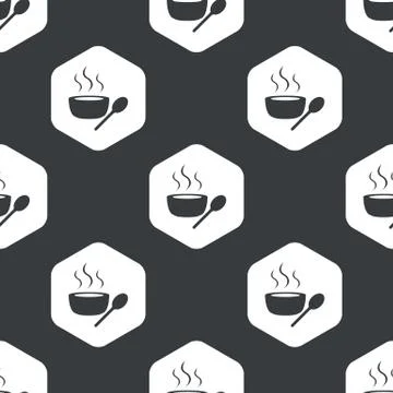 Black hexagon hot soup pattern 스톡 일러스트