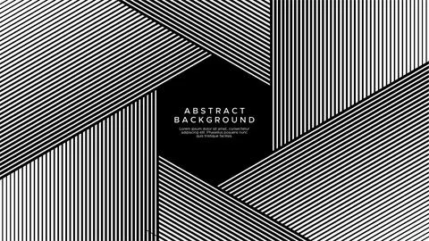 Black hexagon lines background template. Abstract hexagonal design vector. Stock Illustration