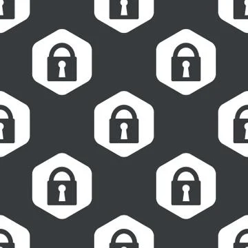 Black hexagon locked pattern Illustrazione stock