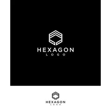 Black hexagon logo Stock Illustration