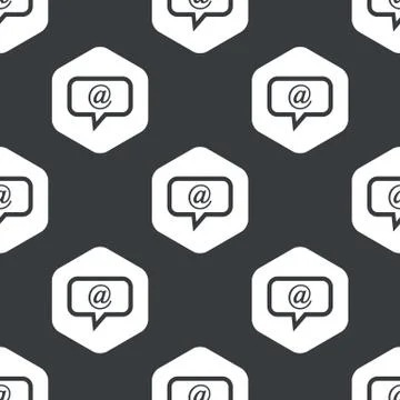 Black hexagon mail message pattern Illustrazione stock