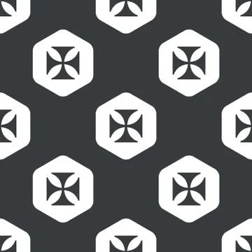 Black hexagon maltese cross pattern Stock Illustration