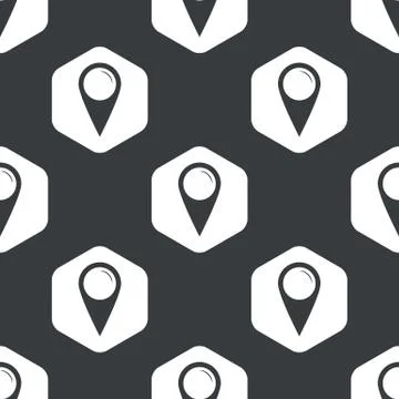 Black hexagon map marker pattern Illustrazione stock