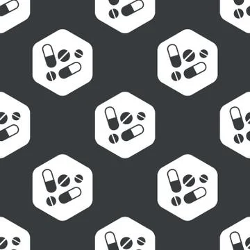 Black hexagon medicine pattern Stock Illustration