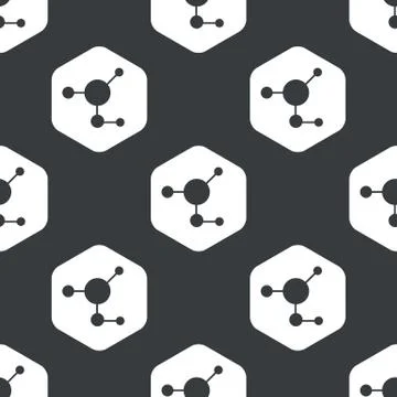 Black hexagon molecule pattern Stock Illustration