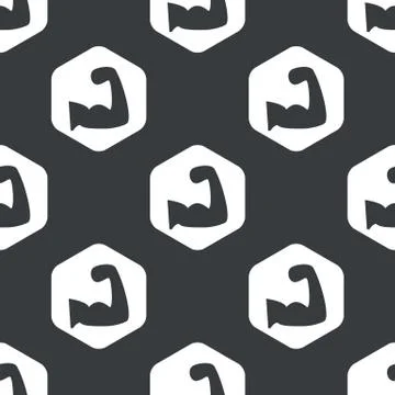 Black hexagon muscular arm pattern Illustrazione stock
