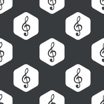 Black hexagon music pattern Ilustração Stock
