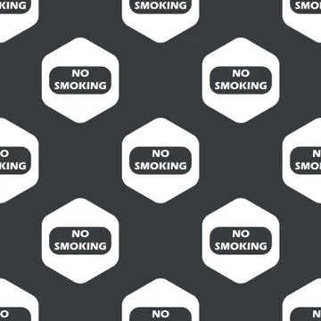 Black hexagon NO SMOKING pattern Illustrazione stock