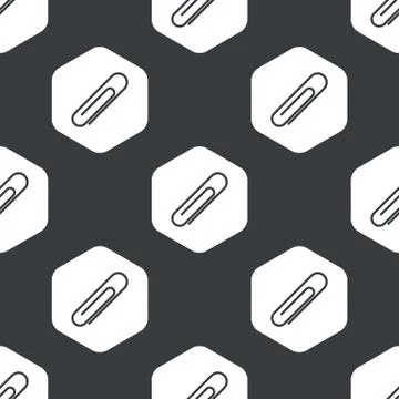 Black hexagon paperclip pattern Ilustración de archivo