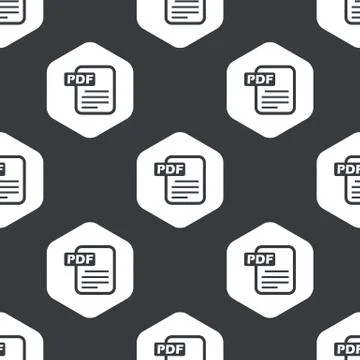 Black hexagon PDF file pattern Illustrazione stock