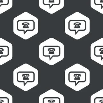 Black hexagon phone message pattern Stock Illustration
