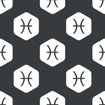 Black hexagon Pisces pattern 스톡 일러스트