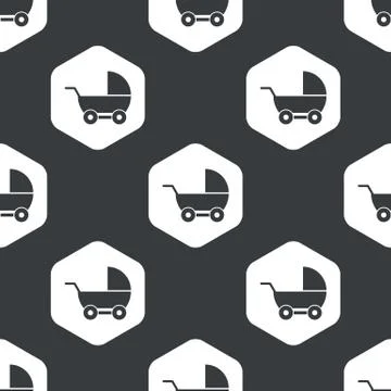 Black hexagon pram pattern Stockillustratie
