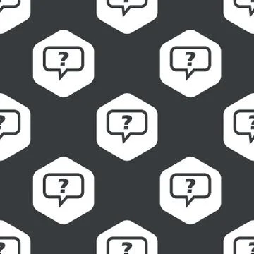 Black hexagon question pattern Stock Illustration