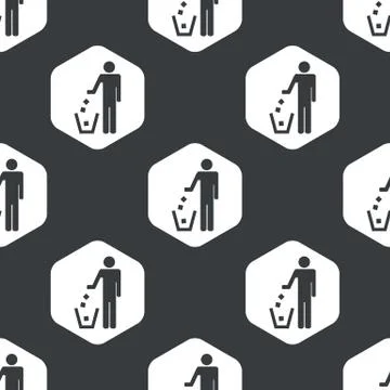 Black hexagon recycling pattern 스톡 일러스트