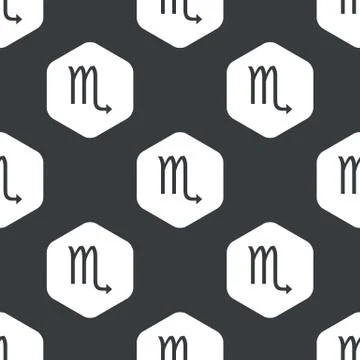Black hexagon Scorpio pattern Stock Illustration