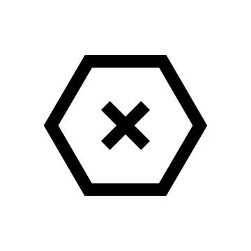 Black hexagon shape with cross mark for interface and web design Stock-Illustration