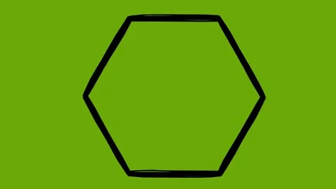 Black hexagon shape geometric line boil effect animation Stock Footage 342079705