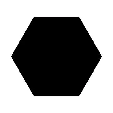 Black hexagon silhouette icon. Vector. Stock Illustration