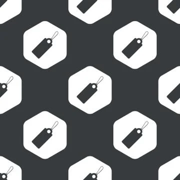Black hexagon string tag pattern Stock Illustration
