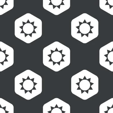 Black hexagon sun pattern Illustrazione stock