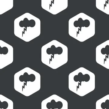 Black hexagon thunderstorm pattern Illustrazione stock