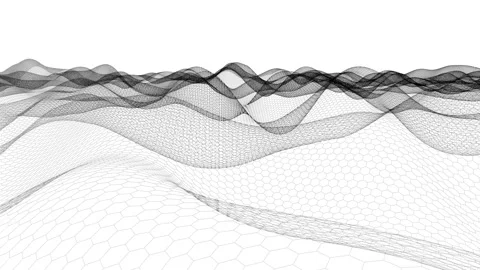 Black Hexagon wave on white bg able to loop endless Stock Footage 320162252