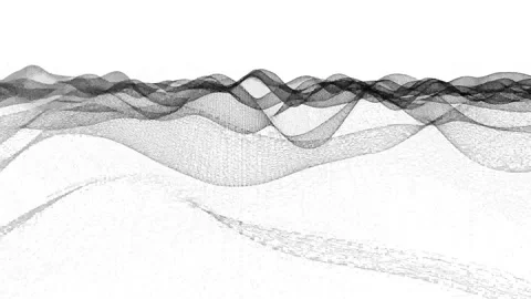 Black hexagon wave on white bg able to loop Stock Footage 320641125