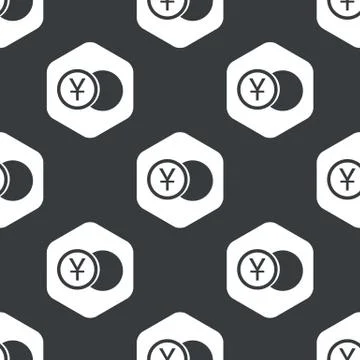 Black hexagon yen coin pattern Illustrazione stock