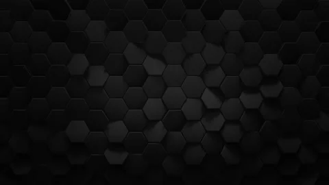 Black hexagonal honeycomb background seamless loop 3D render animation Stock Footage 188635764