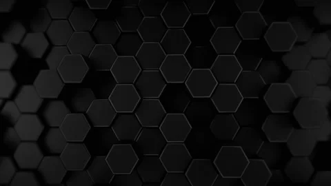Black hexagonal honeycomb background. Seamless loop 3D render animation. Stock Footage 207466868