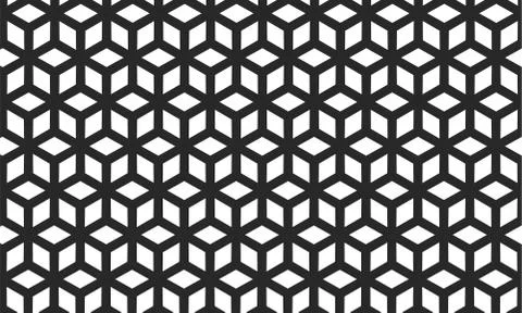 Black hexagonal line pattern background. Creative background hexagonal decora Illustrazione stock