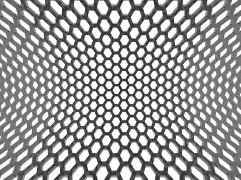 Black hexagonal mesh background Stock Illustration