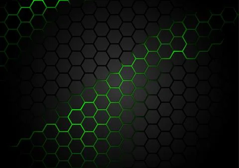 Black Hexagonal Pattern on Green Magma Background Illustrazione stock