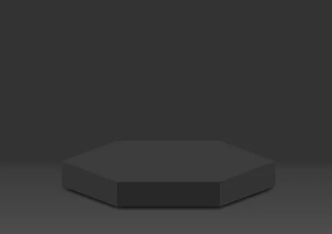 Black hexagonal podium abstract background 스톡 일러스트