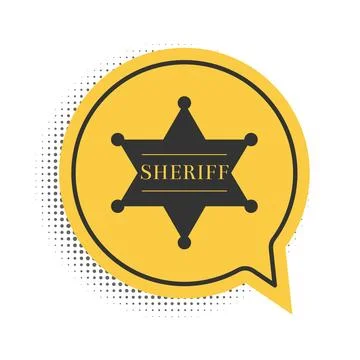 Black Hexagonal sheriff star icon isolated on white background. Sheriff badge 스톡 일러스트