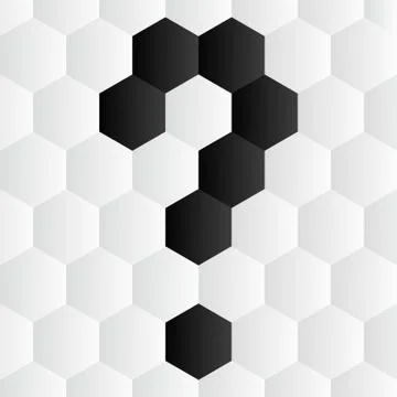 Black Hexagone Question Mark on White Seamless Background Stock Illustration