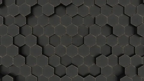 Black hexagons with gold edging. Seamless loop. Stock Footage 144099301