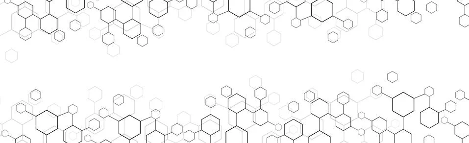 Black hexagons on a white background - Vector イラスト素材