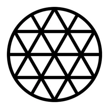Black hexagram grid formed by lines in a circle Stock Illustration