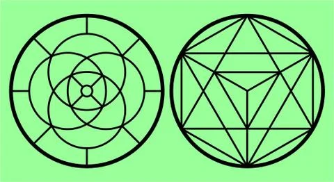 Black hexagram grid generated by lines in a round shape. Triangle pattern Stock Illustration
