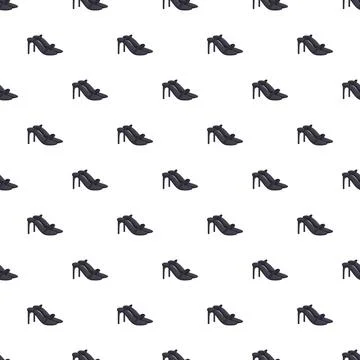 Black high heels creating seamless fashion pattern Stock Illustration