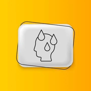 Black High human body temperature or get fever icon isolated on yellow back.. 스톡 일러스트