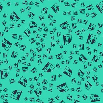 Black High-speed train icon isolated seamless pattern on green background Illustrazione stock