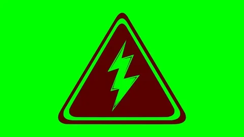 Black high voltage signage red flash animation Video stock 338037797