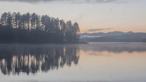 A Black Hills Shot of Sunset Reflections at Sheridan Lake Timelapse Stock Footage 96088026
