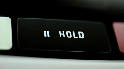 Black hold button includes white pause symbol Fotos Stock