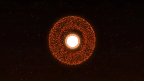 Black hole absorbing a sphere of particles. Animation abstract energy Stock Footage 308147540