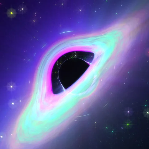 Black hole with an accretion disk (Close up) Stock Footage 172305869